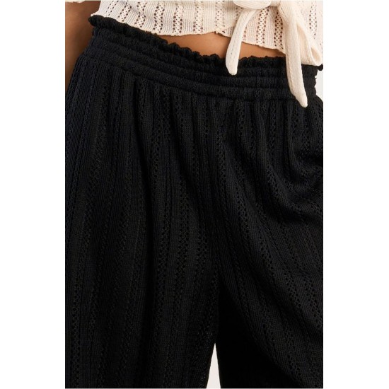 LILI SIDONIO Knitted Wide Pants GL714BEE-Black(Μαύρο)