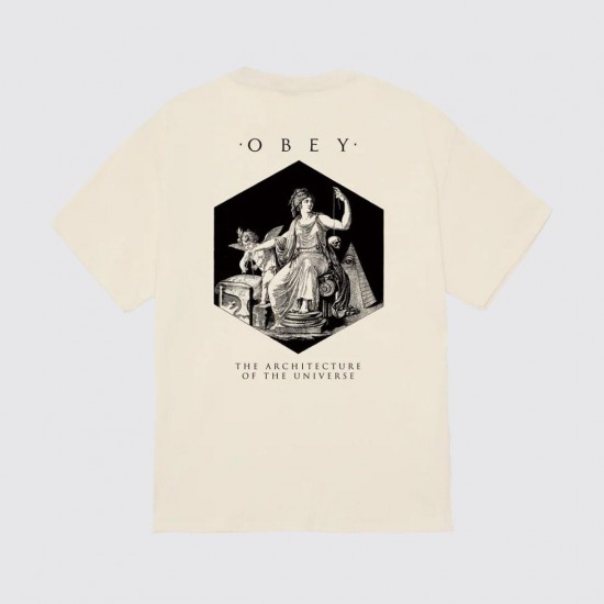 OBEY Ανδρικό T-Shirt Architecture Of The Universe Tee Regular Fit 165264332-Cream(Κρεμ)