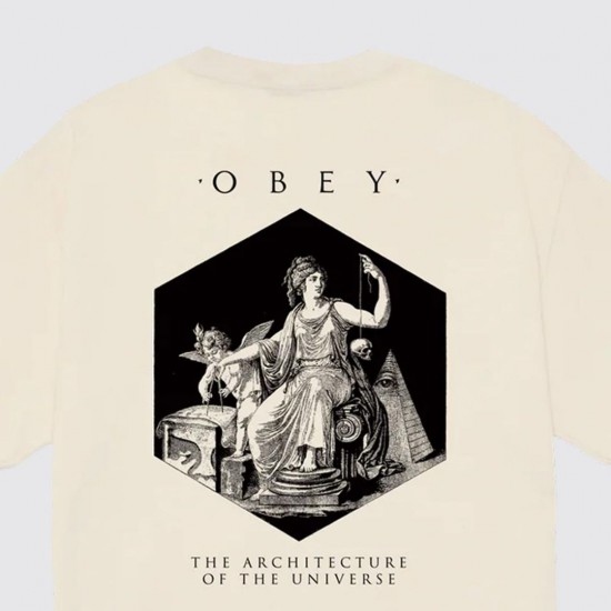 OBEY Ανδρικό T-Shirt Architecture Of The Universe Tee Regular Fit 165264332-Cream(Κρεμ)