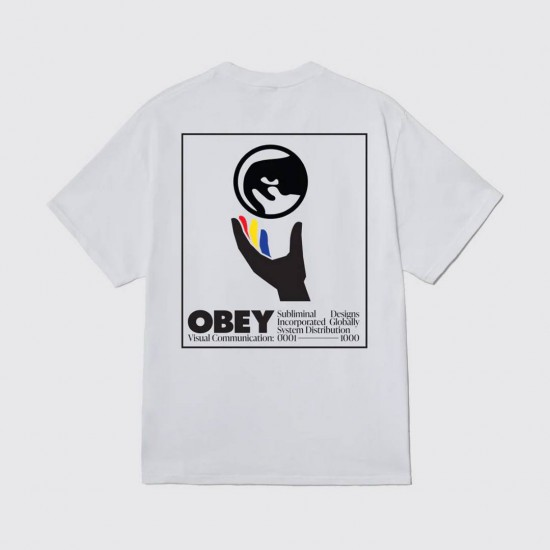 OBEY Ανδρικό T-Shirt Global Systems Tee Regular Fit 165264303-White(Λευκό)