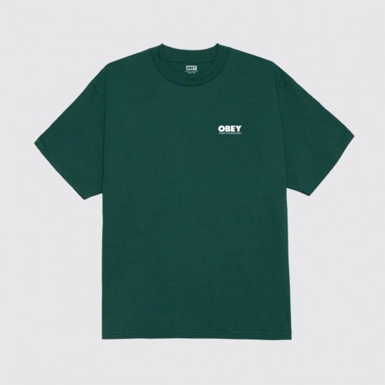 OBEY Ανδρικό T-Shirt Global Systems Tee Regular Fit 165264303-Rainforest(Πράσινο)