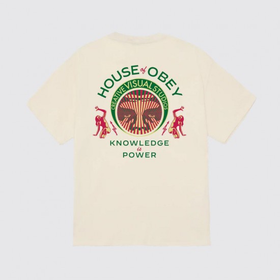 OBEY Ανδρικό T-Shirt Knowledge Is Power Tee 165264298-Cream(Κρεμ)