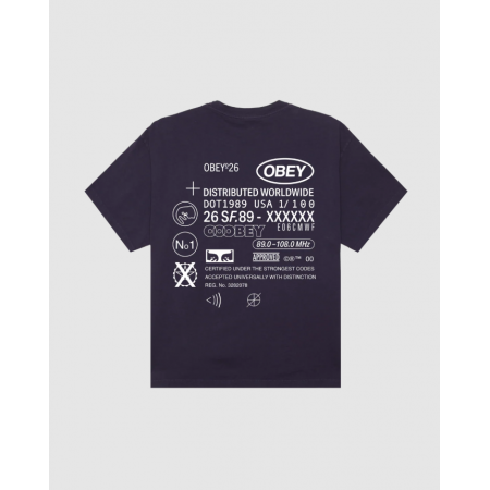 OBEY Ανδρικό T-Shirt Obey Code Tee Relaxed Fit 167924337-Pigment Purple Velvet(Μωβ)