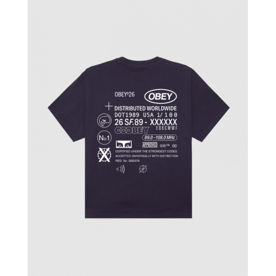 OBEY Ανδρικό T-Shirt Obey Code Tee Relaxed Fit 167924337-Pigment Purple Velvet(Μωβ)