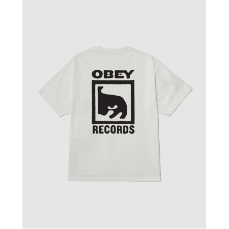 OBEY Ανδρικό T-Shirt Records Icon Tee Relaxed Fit 167922047-Pigmnent Vintage White(Λευκό)