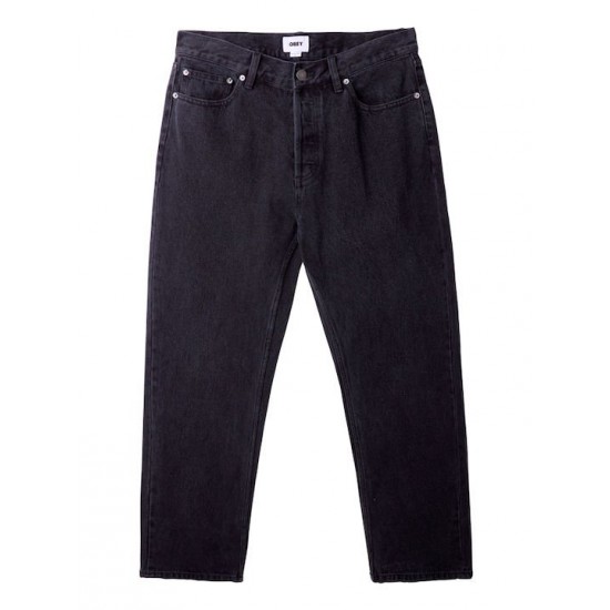 OBEY Ανδρικό Jean Hardwork Denim Regular Fit 142010077-Faded Black(Μαύρο)