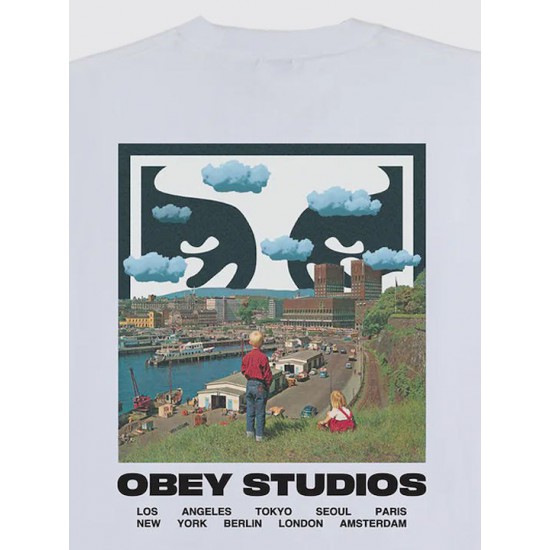 OBEY Ανδρικό T-Shirt Sky Face Relaxed Fit 168024320-White(Λευκό)