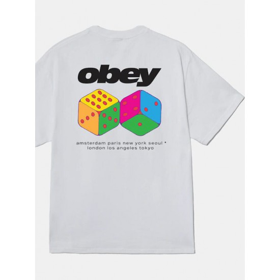 OBEY Ανδρικό T-Shirt Dice Tee Regular Fit 165264348-White(Λευκό)