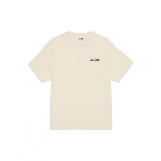 OBEY Ανδρικό T-Shirt Visual Design Studio Tee Regular Fit 165264305-Cream(Κρεμ)