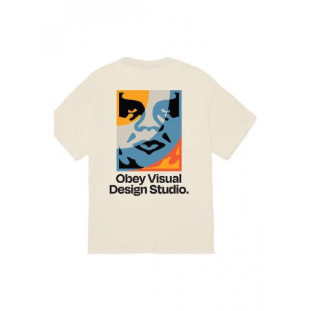 OBEY Ανδρικό T-Shirt Visual Design Studio Tee Regular Fit 165264305-Cream(Κρεμ)