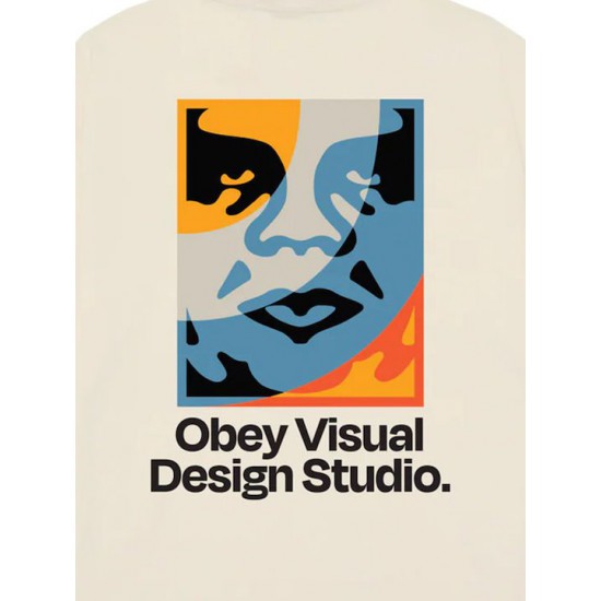OBEY Ανδρικό T-Shirt Visual Design Studio Tee Regular Fit 165264305-Cream(Κρεμ)