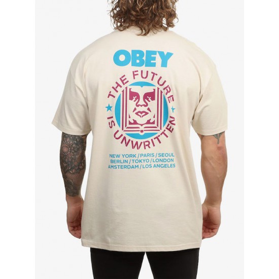 OBEY Ανδρικό T-Shirt  Future Unwritten Tee 165264297-Cream(Κρεμ)