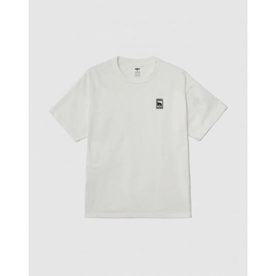 OBEY Ανδρικό T-Shirt Records Icon Tee Relaxed Fit 167922047-Pigmnent Vintage White(Λευκό)