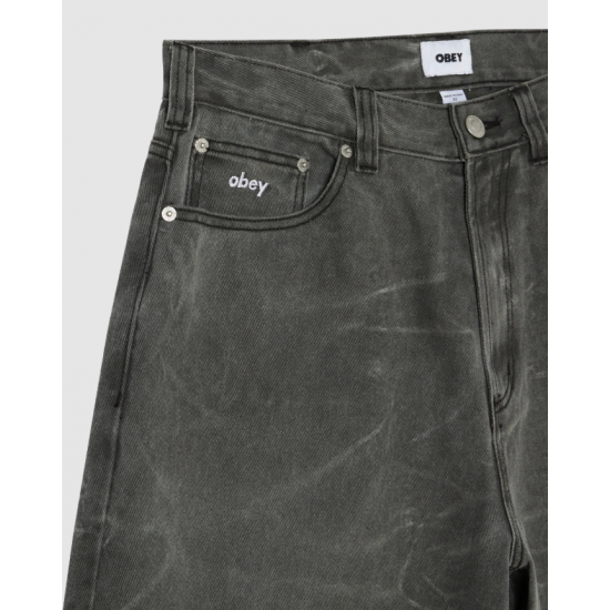 OBEY Βερμούδα Bigwig Baggy Denim Short 172100109-Black Wrinkle Wash