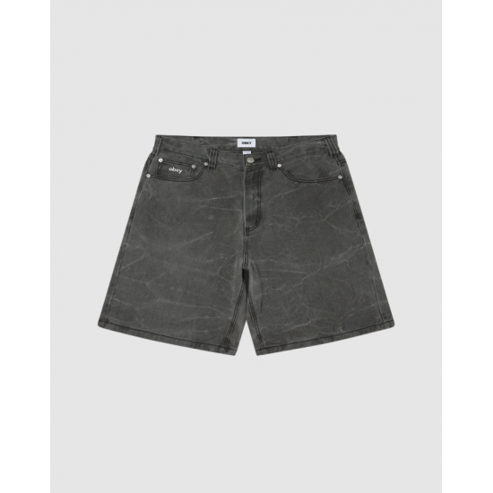 OBEY Βερμούδα Bigwig Baggy Denim Short 172100109-Black Wrinkle Wash