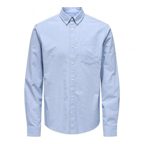 ONLY & SONS Ανδρικό Πουκάμισο Oxford Slim Fit 22019669-Cashmere Blue (Σιέλ)