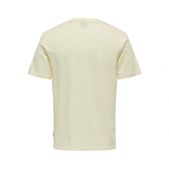 ONLY & SONS Ανδρικό T-shirt με Στάμπα PLACEMENT PRINT SS 22025304-Pear Sorbet (Κίτρινο)