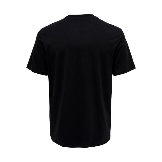 ONLY & SONS Ανδρικό T-shirt με Στάμπα PLACEMENT PRINT SS 22025304-Black (Μαύρο)