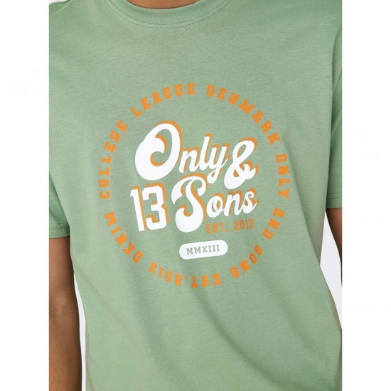 ONLY & SONS Ανδρικό T-shirt με στάμπα Vintage Print 22028593-Hedge Green (Πράσινο)