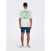 ONLY & SONS Ανδρικό Βαμβακερό T-shirt Relaxed Fit Surf Club 22028718-Cloud Dancer (Λευκό)