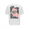 ONLY & SONS Ανδρικό T-shirt Relaxed Fit με Στάμπα Rolling Stones 22028756-White (Λευκό)