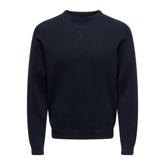 ONLY & SONS Ανδρικό Πλεκτό Crewneck Knit Regular Fit 22027590-Dark Navy (Μπλε)