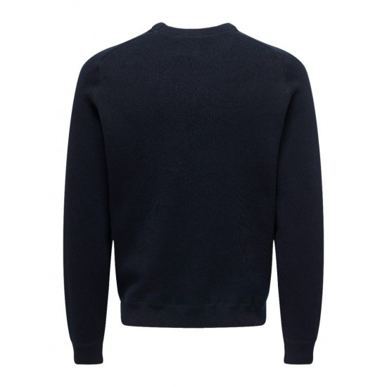 ONLY & SONS Ανδρικό Πλεκτό Crewneck Knit Regular Fit 22027590-Dark Navy (Μπλε)