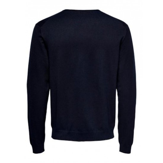 ONLY & SONS Ανδρικό Βαμβακερό Πλεκτό Crew Knit Regular Fit 22020088 - Dark Navy (Σκούρο Μπλε)