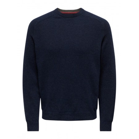 ONLY & SONS Ανδρικό Πλεκτό Woll Crew Knit (Μπλε)