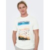 ONLY & SONS Ανδρικό Βαμβακερό T-shirt με Στάμπα Photoprint Tee 22028735-Cloud Dancer (Λευκό)