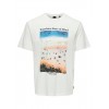 ONLY & SONS Ανδρικό Βαμβακερό T-shirt με Στάμπα Photoprint Tee 22028735-Cloud Dancer (Λευκό)