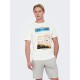 ONLY & SONS Ανδρικό Βαμβακερό T-shirt με Στάμπα Photoprint Tee 22028735-Cloud Dancer (Λευκό)