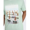 ONLY & SONS Ανδρικό Βαμβακερό T-shirt με Στάμπα Photoprint Tee 22028735-Surf Spray (Πράσινο/Μέντα)