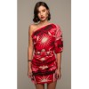 PEACE & CHAOS  PASSIONFLOWER ONE SHOULDER MINI DRESS S25953