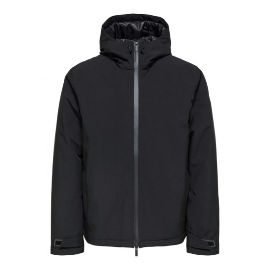 SELECTED Ανδρικό Μπουφάν Jacket Atllas Padded Parka 16084884-Black (Μαύρο)