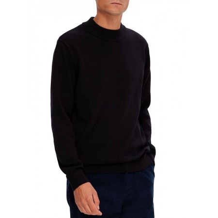 SELECTED Ανδρικό Πλεκτό Λουπέτο LS Knit Mock Neck 16086643 (Μαύρο)