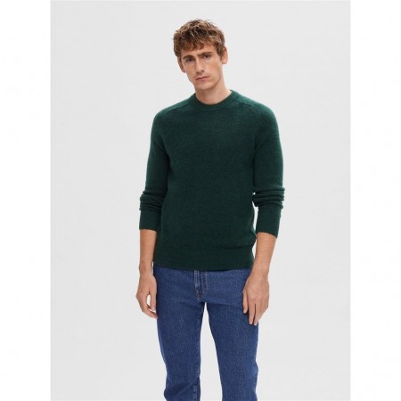 SELECTED Ανδρικό Πλεκτό Πουλόβερ Reg Fit Knit Crewneck 16086699-Green Gables (Πράσινο)