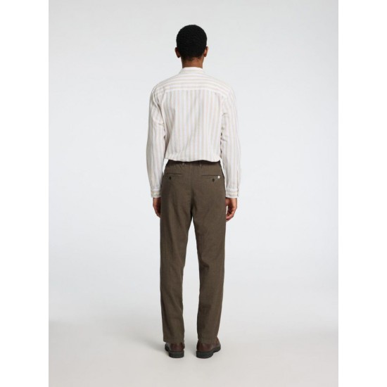 SELECTED Ανδρικό Λινό Παντελόνι Slimtape Brody Linen Pant 16087636-Forest Night(Χακί)
