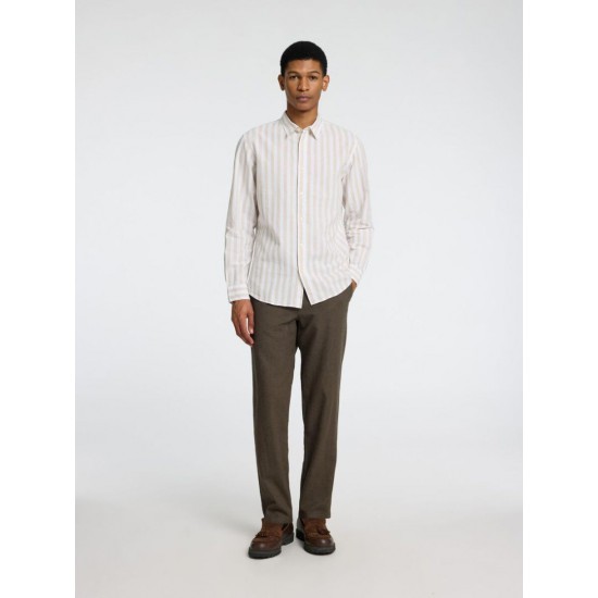 SELECTED Ανδρικό Λινό Παντελόνι Slimtape Brody Linen Pant 16087636-Forest Night(Χακί)