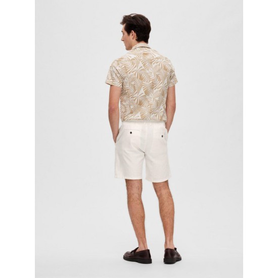 SELECTED Ανδρική Λινό Βερμούδα Brody Linen Shorts 16087638-Cloud Dancer(Λευκό)