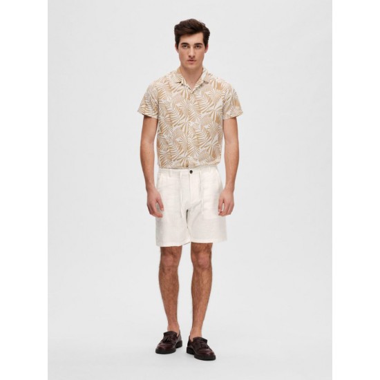 SELECTED Ανδρική Λινό Βερμούδα Brody Linen Shorts 16087638-Cloud Dancer(Λευκό)