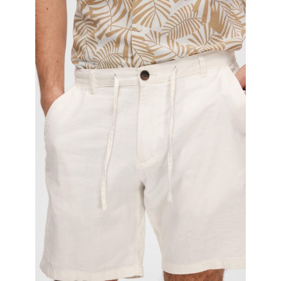 SELECTED Ανδρική Λινό Βερμούδα Brody Linen Shorts 16087638-Cloud Dancer(Λευκό)