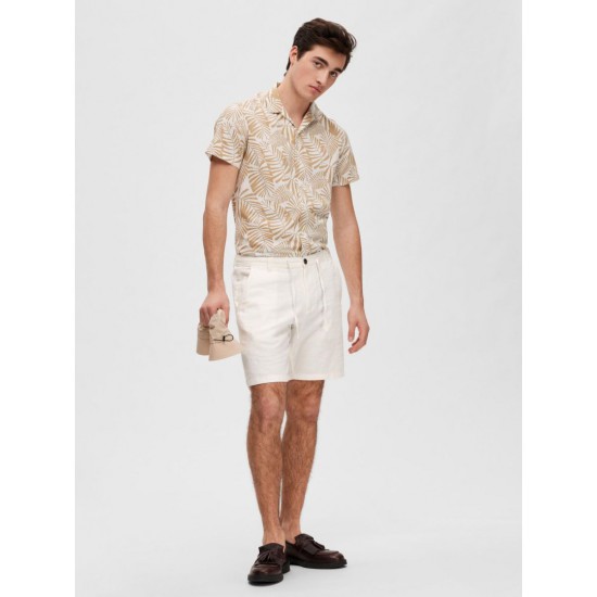 SELECTED Ανδρική Λινό Βερμούδα Brody Linen Shorts 16087638-Cloud Dancer(Λευκό)