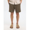 SELECTED Ανδρική Λινό Βερμούδα Brody Linen Shorts 16087638-Forest Night(Λαδί)