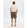 SELECTED Ανδρική Λινό Βερμούδα Brody Linen Shorts 16087638-Forest Night(Λαδί)
