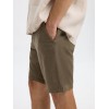 SELECTED Ανδρική Λινό Βερμούδα Brody Linen Shorts 16087638-Forest Night(Λαδί)