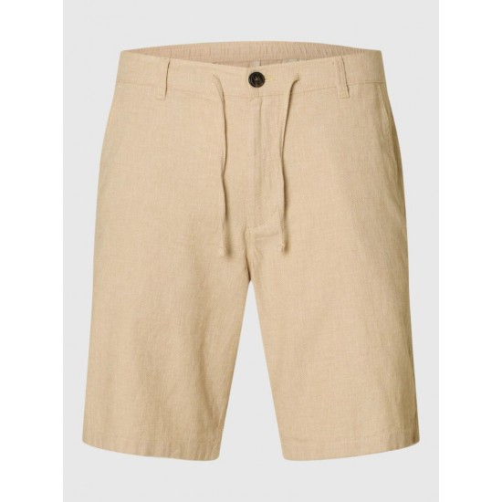 SELECTED Ανδρική Λινό Βερμούδα Brody Linen Shorts 16087638-Oatmeal(Μπεζ)