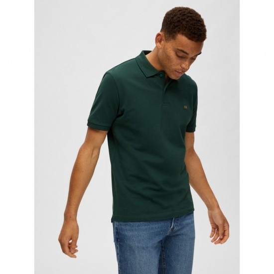 SELECTED Ανδρική Μπλούζα Polo Μονόχρωμη SLHDANTE SS POLO NOOS 16087839-Trekking Green