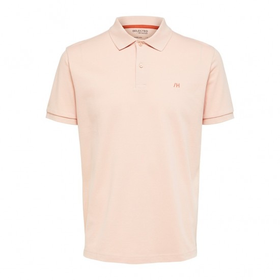 SELECTED Ανδρική Μπλούζα Polo Μονόχρωμη SLHDANTE SS POLO NOOS 16087839-Pink Sand