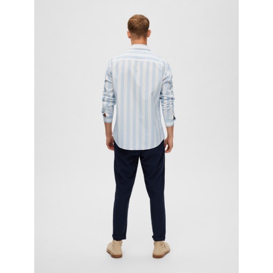 SELECTED Ανδρικό Πουκάμισο Ριγέ REGREDSTER SHIRT STRIPE LS 16088289-Cashmere Blue